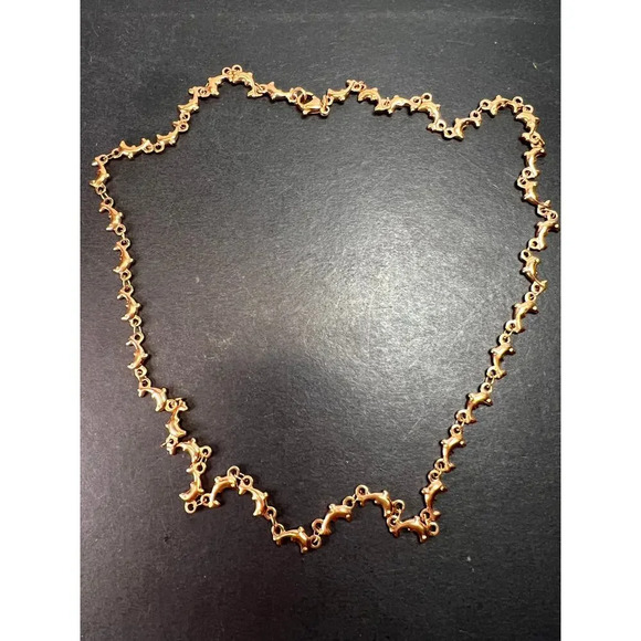 Rose gold over stainless steel dolphins 20 inch necklace - Picture 1 of 11